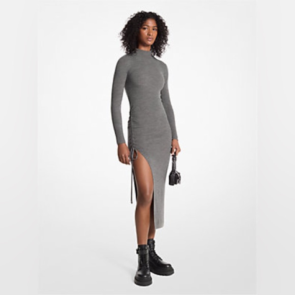 Michael Kors Gray Long Sleeve Dress